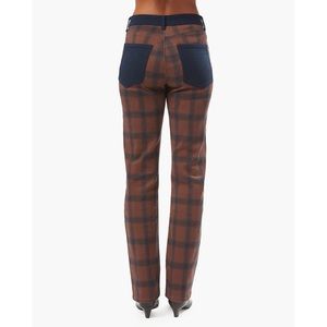 NWT! WeWoreWhat - Plaid Colorblock Icon Jeans - Cacao/Navy - Size 25